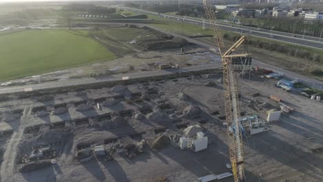 Drone-shot-of-construction-site