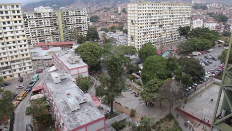 Aerial-view-of-blocks-of-buildings-in-the-popular-zone-known-as-23-de-enero,-west-of-Caracas,-Venezuela