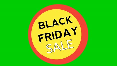 Black-Friday-sale-animation-text-motion-graphics-in-color-circle-on-green-screen-background