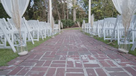 Elegant-brick-paved-wedding-ceremony-aisle