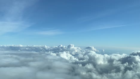 Sky-view-recorded-from-a-jet-cockpit-while-flying-at-1000m-high