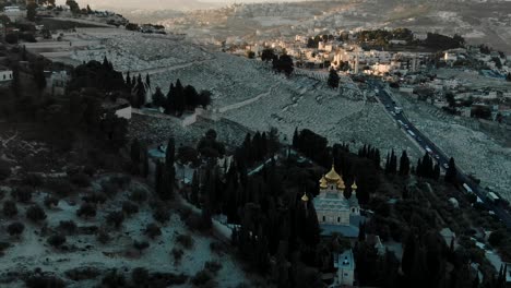 Aerial-church-of-mary-magdalene-jerusalem-at-sunrise-Drone-Christanity-Holy-Site-Israel