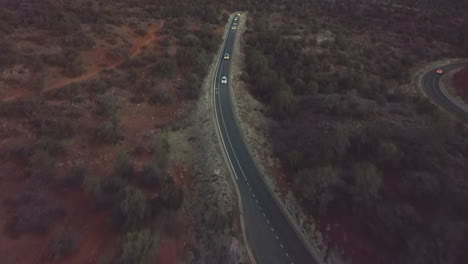 Flying-over-a-Mountain-Road-at-Twilight-in-Red-Rock-Country