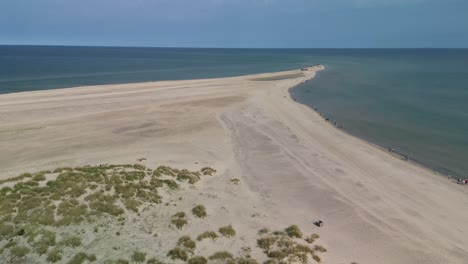 Luftbesteigung-Des-Grünen-Strandes-Von-Skagen-Und-Der-Sanddünen