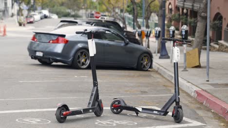 City-Scooters-in-Designated-Parking-Spot-on-Street