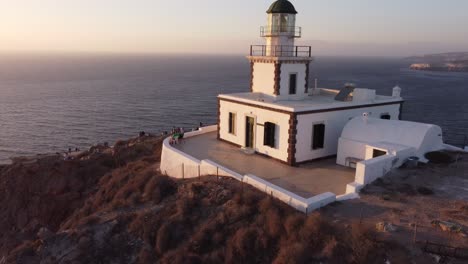 Akrotori-Lighthouse-Santorini-Greece-Sunset-Drone-Footage
