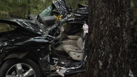Car-Crash-Accident-on-Street,-Damaged-Automobile-After-Collision