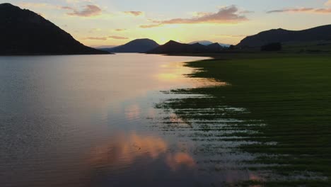 Colofrful-sunset-reflections-on-Lake-Yliki-in-Greece