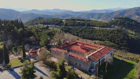 Greek-Orthodox-Monastery-of-Ag,-Lavra-in-Kalavryta,-Greece