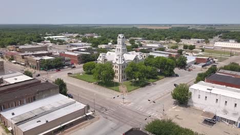 Push-In-Aerial-View-of-Courthouse-in-Slow-Motion