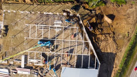 Timelapse-aerial-view-of-construction-site
