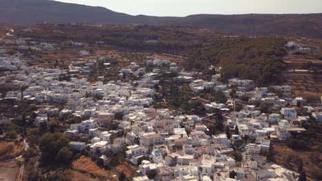 Wide-Aerial-Drone-Shot-Revealing-the-Many-Buildings-and-Houses-of-the-Island-Village-of-Lefkes-Greece