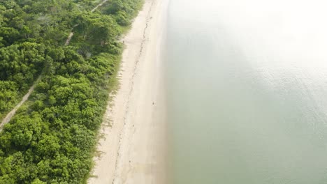 Luftaufnahme-Eines-Tropischen-Strandes-Am-Brasilianischen-Ozean,-Bombinhas,-Brasilien