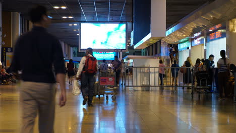 Bangkok-Thailand---Circa-Time-lapse-of-travelers-at-Donmuang-Airport-in-Thailand