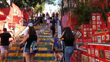 Escalera-Selaron,-Escaleras,-En-Río-De-Janeiro,-Brasil