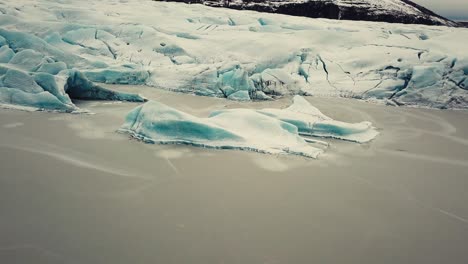 Glacier-Tongue-in-Iceland,-filmed-by-drone-from-multiple-angles