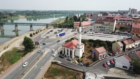 Aerial-view-of-mosque-in-the-city