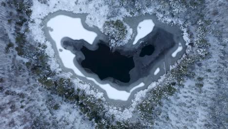 Luftaufnahme-Eines-Herzförmigen-Sees,-Der-Auf-Der-Oberen-Halbinsel-Von-Michigan-Versteckt-Ist