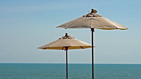 Umbrella-around-outdoor-pool-nearly-sea-ocean