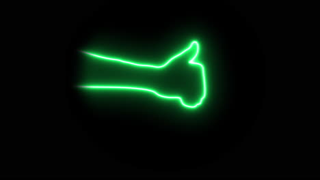 Neonlight-greencolored-Hand-signs-from-thumbsup-to-thumbsdown