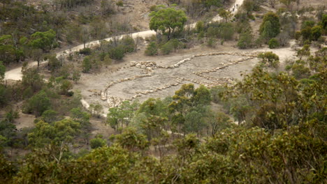 Geoglyph-of-a-bird-at-the-You-Yangs-National-Park,-Australia