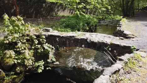 Ancient-bridge-in-a-small-glen-in-Fife,Scotland-with-a-small-burn-flowing-through-it