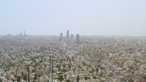 Drone-shot-over-Amman---Jordan,-June-2019