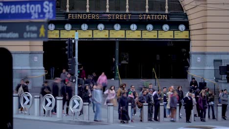 Flinder-station-timelapse,-Melbourne-during-daytime,-July,-2019