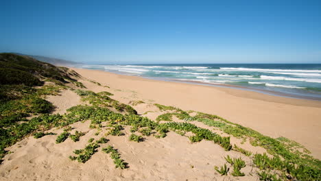 Riesiger-Abschnitt-Eines-Wunderschönen,-Unberührten,-Abgelegenen-Strandes-In-Südafrika