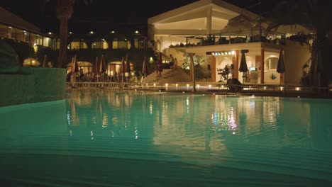 Hotel-Pool-Area---Resort---Evening---slow-motion