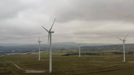 Drone-footage-over-wind-turbines-on-a-wind-farm