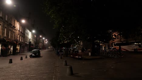 Totally-empty-Gressmarket-town-square-in-United-Kingdom-during-the-night-with-nobody