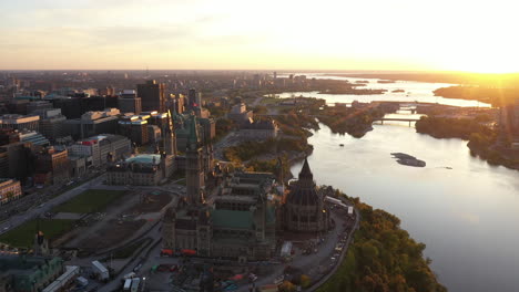 Parliament-Hill-Ottawa-Canada-Aerial-Golden-Hour