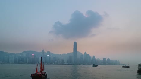 Insel-Hongkong-In-Der-Abenddämmerung