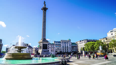 London-England,-circa-:-timelapse-Trafalgar-Square-in-London-City,-England,-UK
