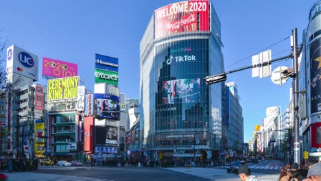 Shibuya-Kreuzung,-Tokio,-Japan:-Tageszeitraffer-Am-Shibuya-Kreuzung