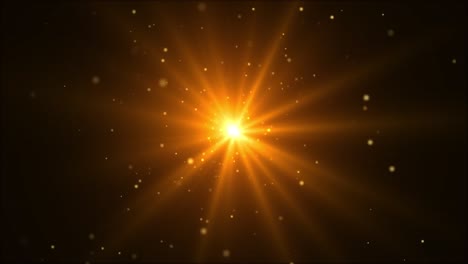 flying-golden-particles-in-light-beams-background