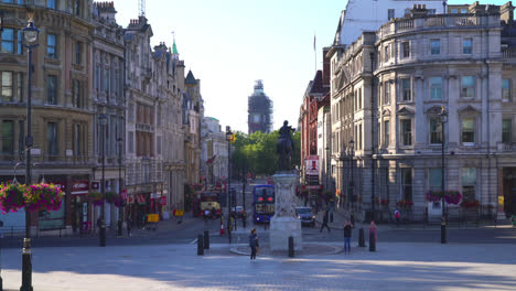 London-England,-circa-:-trafalgar-square-in-London,-United-Kingdom