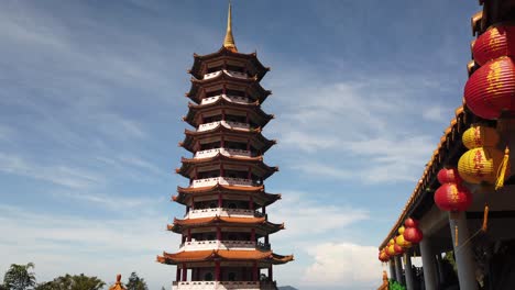 A-pan-down-of-the-pagoda-at-Chin-Sweet-Caves-Temple-in-Genting-Highlands