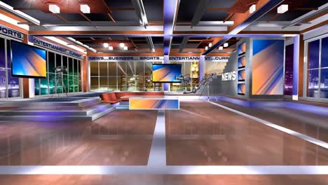 Set-Hintergrund-Des-Virtuellen-Nachrichtenstudios-3d