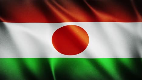 Flagge-Von-Niger-Winkt-Im-Hintergrund