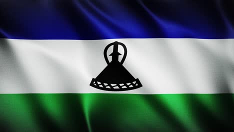 Flagge-Von-Lesotho-Winkt-Im-Hintergrund