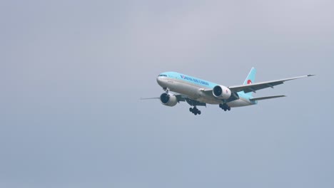 Korean-Air-Cargo-Boeing-777-FB5-HL8045-approaching-before-landing-to-Suvarnabhumi-airport-in-Bangkok-at-Thailand