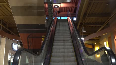 A-cool-view-of-an-escalator-in-a-shopping-center-from-a-cool-angle