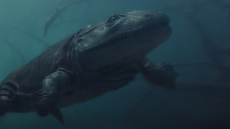 Ancient-Tetrapod-Swims-in-a-Devonian-sea