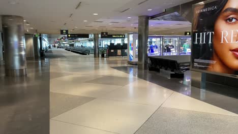 Slow-Panning-Shot-of-Empty-Airport-Terminal:-Denver-International-Airport