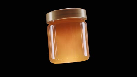 Produktaufnahme-Eines-Honigglases-Auf-Schwarzem-Hintergrund