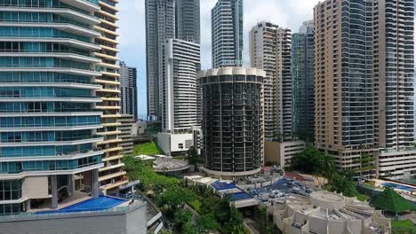 Aerial-approach-of--Panama-city-buildings