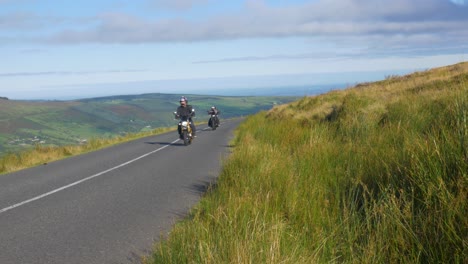 Enthusiastic-bikers-cruising-at-Wicklow-mountains