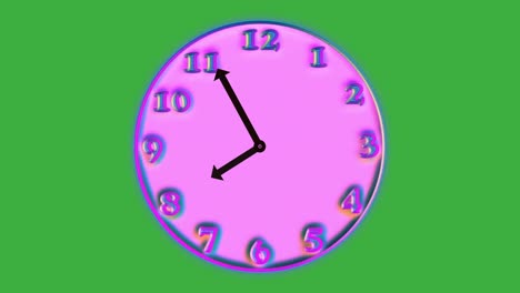 Running-time-on-wall-clock-with-green-screen-in-background